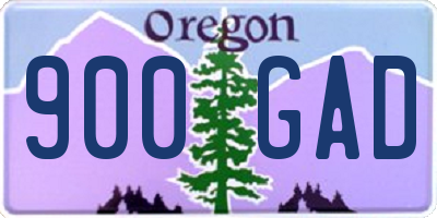 OR license plate 900GAD