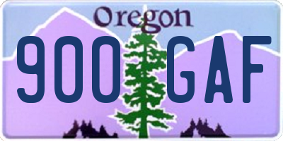 OR license plate 900GAF
