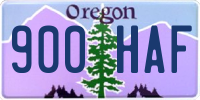 OR license plate 900HAF