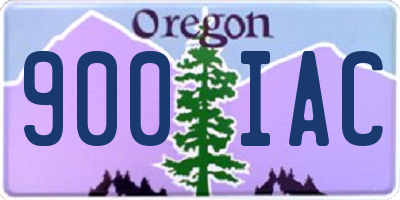 OR license plate 900IAC