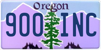 OR license plate 900INC