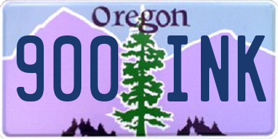 OR license plate 900INK