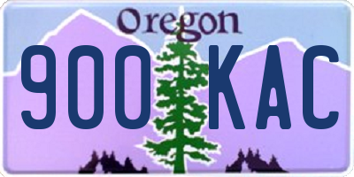 OR license plate 900KAC