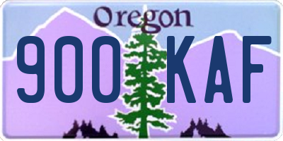 OR license plate 900KAF