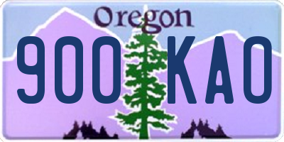 OR license plate 900KAO