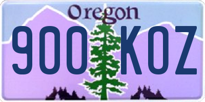 OR license plate 900KOZ
