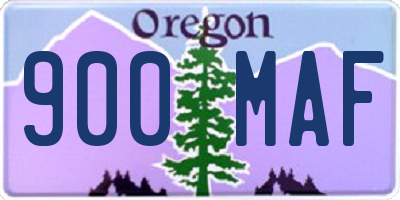 OR license plate 900MAF