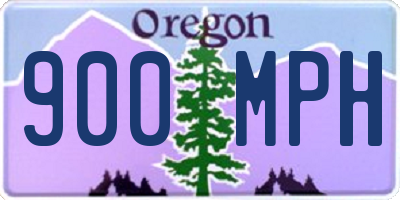 OR license plate 900MPH