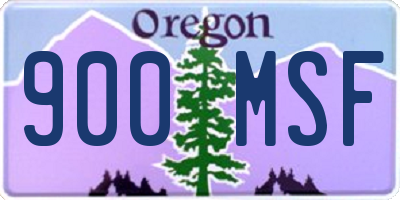 OR license plate 900MSF