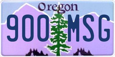 OR license plate 900MSG