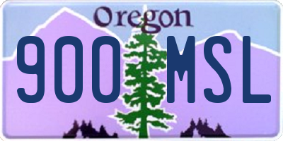 OR license plate 900MSL