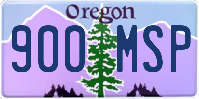 OR license plate 900MSP