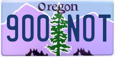 OR license plate 900NOT