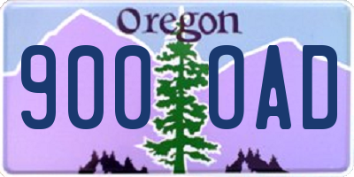 OR license plate 900OAD