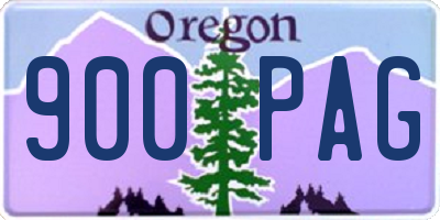 OR license plate 900PAG