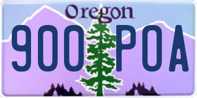 OR license plate 900POA