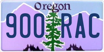 OR license plate 900RAC