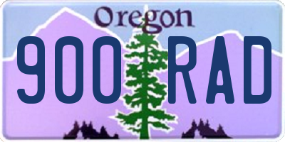 OR license plate 900RAD