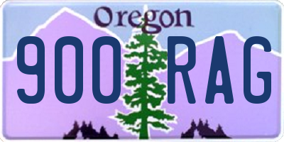OR license plate 900RAG