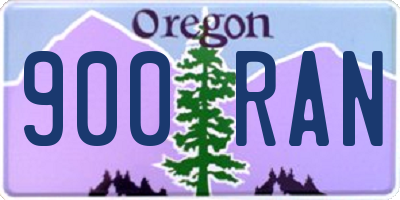 OR license plate 900RAN
