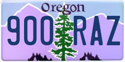 OR license plate 900RAZ