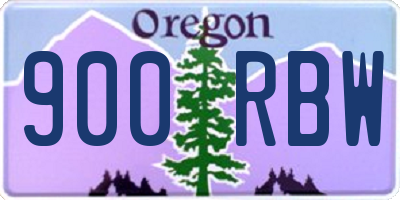OR license plate 900RBW