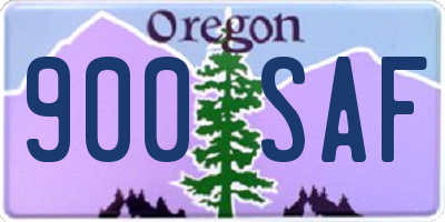 OR license plate 900SAF