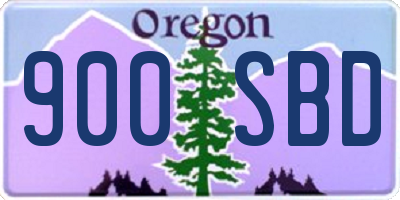 OR license plate 900SBD
