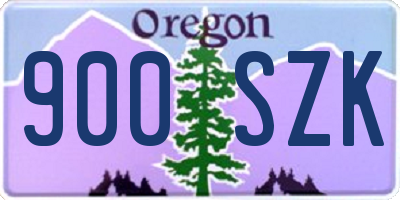 OR license plate 900SZK
