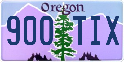 OR license plate 900TIX