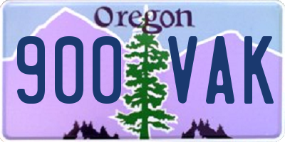OR license plate 900VAK