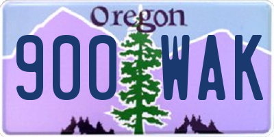OR license plate 900WAK