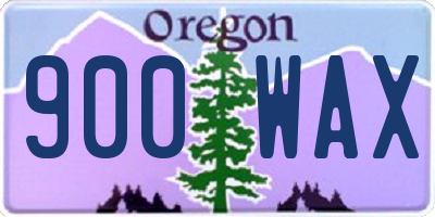 OR license plate 900WAX