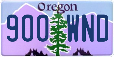 OR license plate 900WND