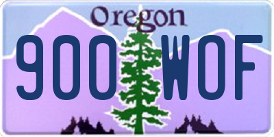 OR license plate 900WOF