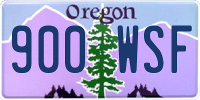 OR license plate 900WSF