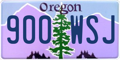 OR license plate 900WSJ