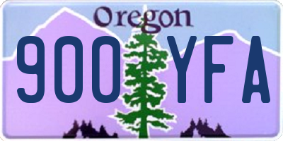 OR license plate 900YFA