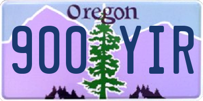 OR license plate 900YIR
