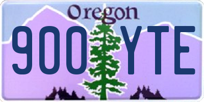 OR license plate 900YTE