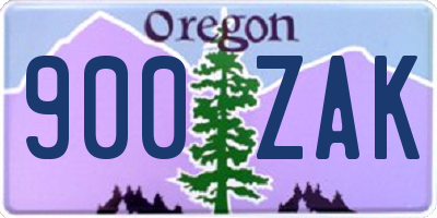 OR license plate 900ZAK