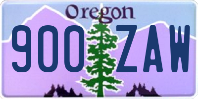 OR license plate 900ZAW