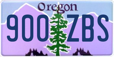 OR license plate 900ZBS