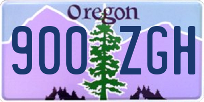 OR license plate 900ZGH