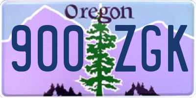 OR license plate 900ZGK