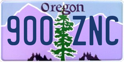 OR license plate 900ZNC