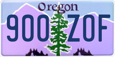 OR license plate 900ZOF