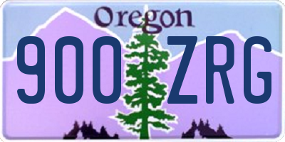 OR license plate 900ZRG