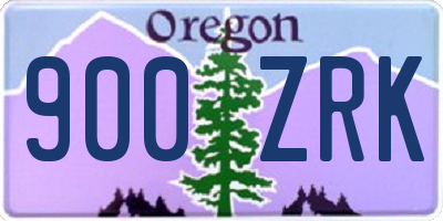 OR license plate 900ZRK