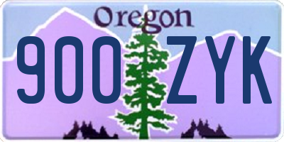 OR license plate 900ZYK